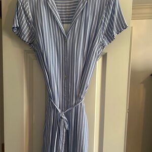 Abercrombie Blue and White Stripe Shirt Dress